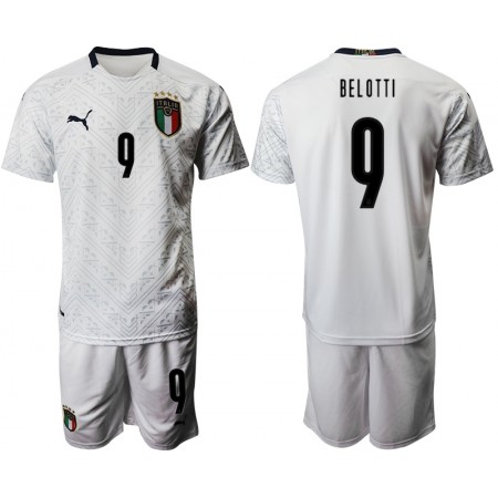 Italien Fotbollströjor Andrea Belotti 9 Barn Borta tröja EM 2020 Kortärmad